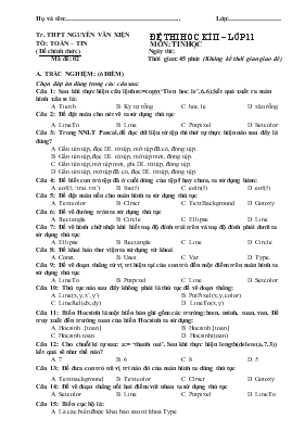 Đề thi học kì II  Lớp 11 môn Tin Học